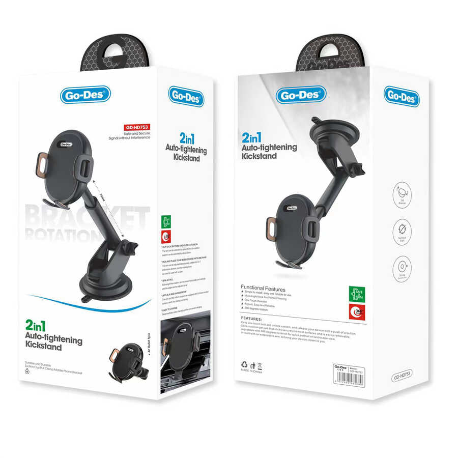 2-in-1 Auto-Tightening Kickstand GD-HD753