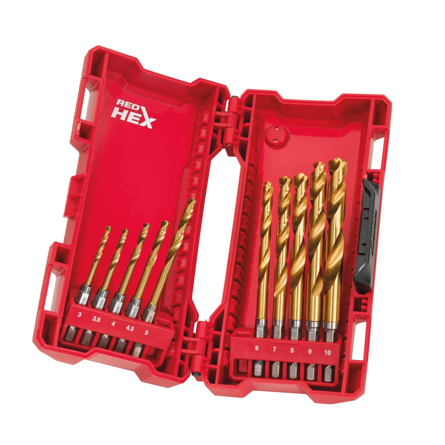 Milwaukee SHOCKWAVE™ HSS-G TiN Red Hex Drill Bit Set - 10 Piece