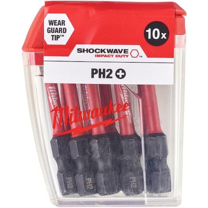 Milwaukee SHOCKWAVE™ Impact Duty PH2 x 50mm Bit Set