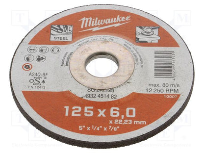 Milwaukee Metal Grinding Disc Contractor Series SG 27 / 125 x 6 x 22 mm