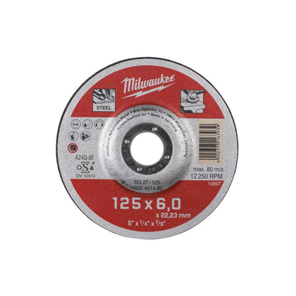 Milwaukee Metal Grinding Disc Contractor Series SG 27 / 125 x 6 x 22 mm