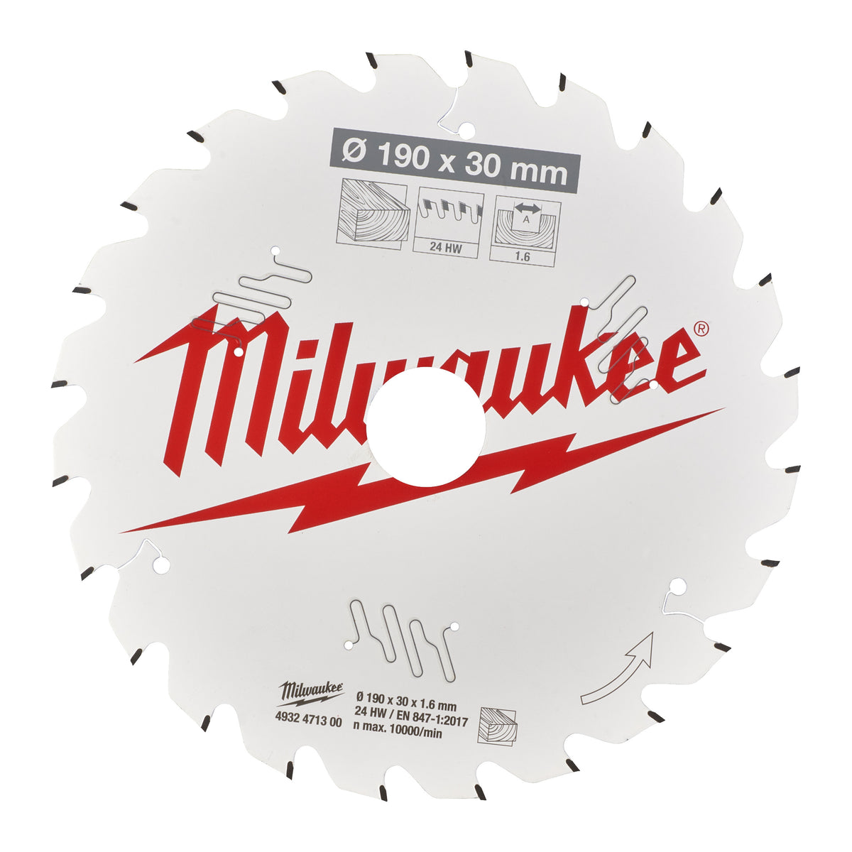 Milwaukee Circular Saw Blade CSB P W 190 x 30 x 1.6 x 24ATB