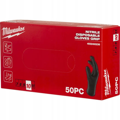 Milwaukee Nitrile Disposable Gloves Grip - 10/XL - 50 pc