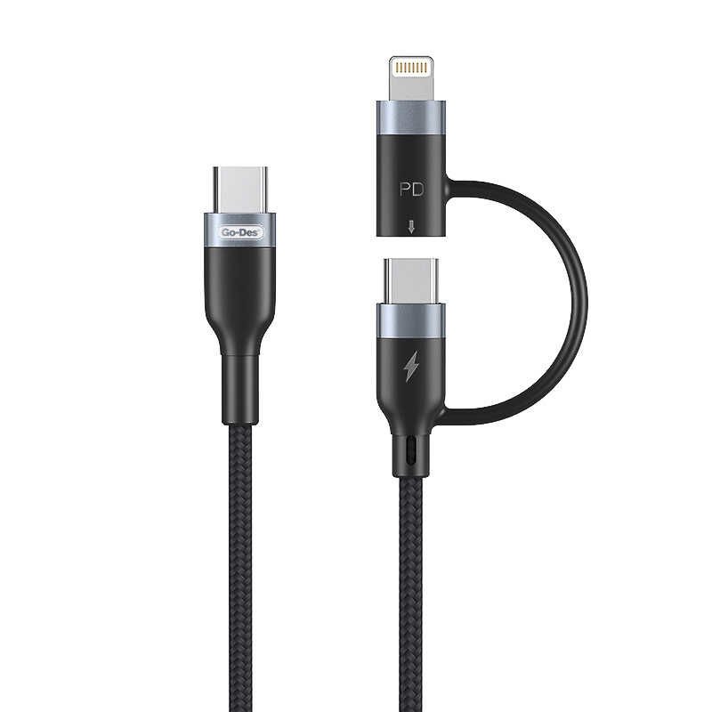 USB-C to USB-C + Lightning 2-in-1 Cable 1 Meter PD 20W GD-UC586