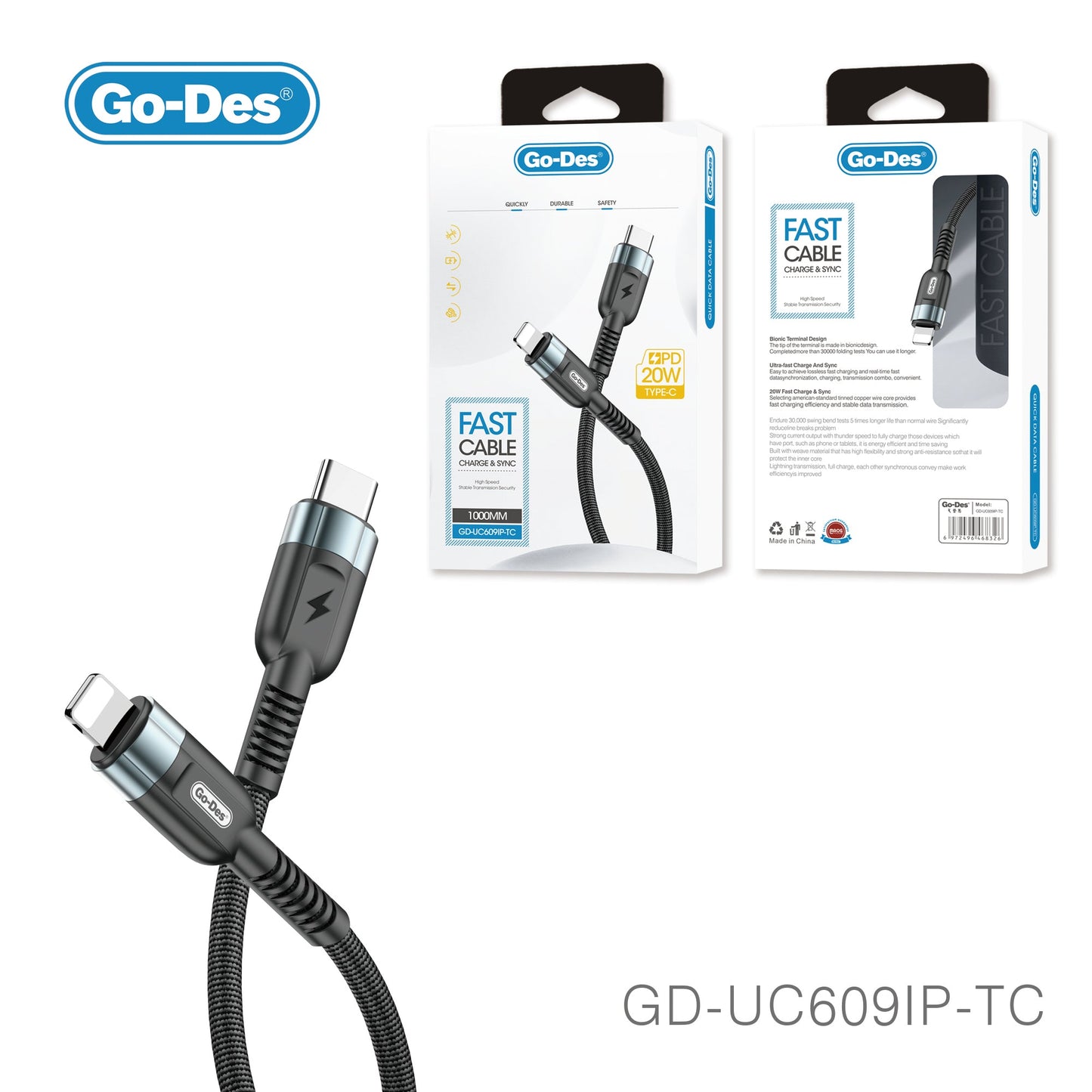 Type-C to Lightning PD Fast Cable GD-UC609