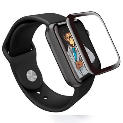 واقي شاشة مقاوم للصدمات عالي الجزيئات BLUEO BL007 مع محدد لإزالة الغبار لساعة Apple Watch S4/5/6/SE/SE2022 مقاس 40 مم - أسود عالي الدقة