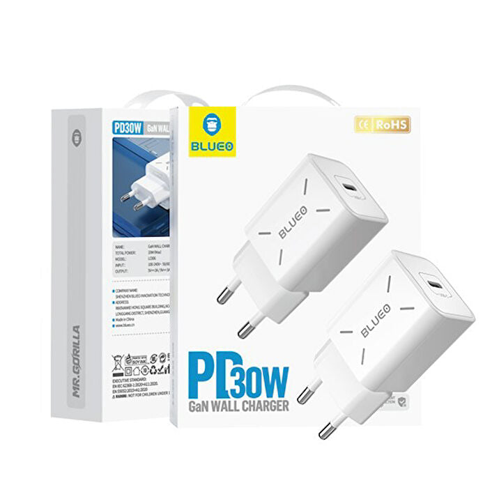 BLUEO BT5925 GaN Wall Charger PD30W (EU Plug)