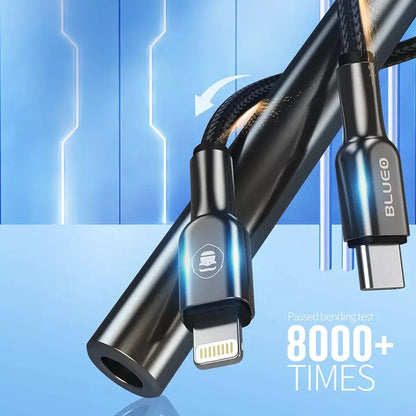 BLUEO BC5933 Braided Zinc Alloy PD Fast Charging Cable Type C-Lightning - Black