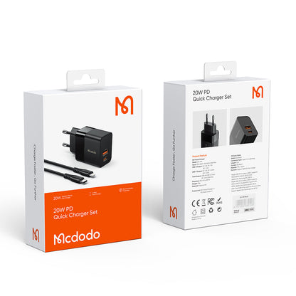 Mcdodo 20W PD Quick Charger Set - Black CH-1952