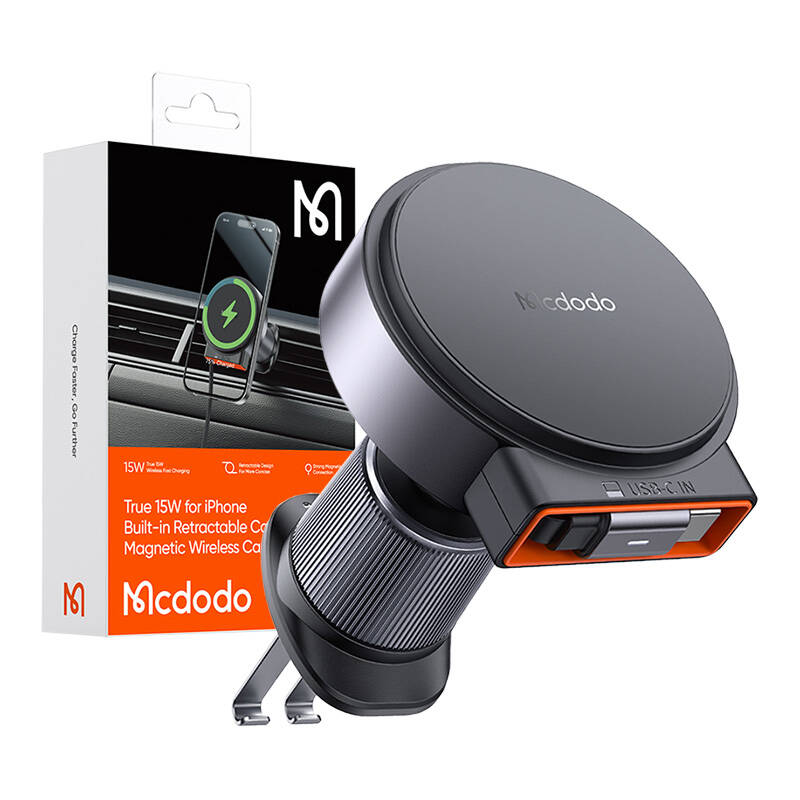 Mcdodo Built-in Retractable Cable Magnetic Wireless Car Charger CH-3000