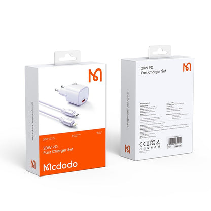 شاحن Mcdodo Nano PD بقوة 20 واط مع كابل USB-C إلى Lightning - أرجواني CH-4041