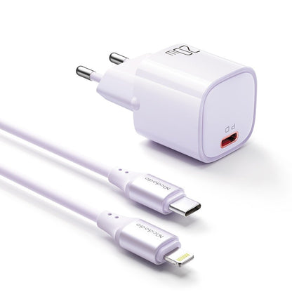 شاحن Mcdodo Nano PD بقوة 20 واط مع كابل USB-C إلى Lightning - أرجواني CH-4041