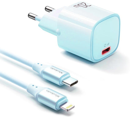 Mcdodo Nano 20W PD Charger with USB-C to Lightning Cable - Blue CH-4042