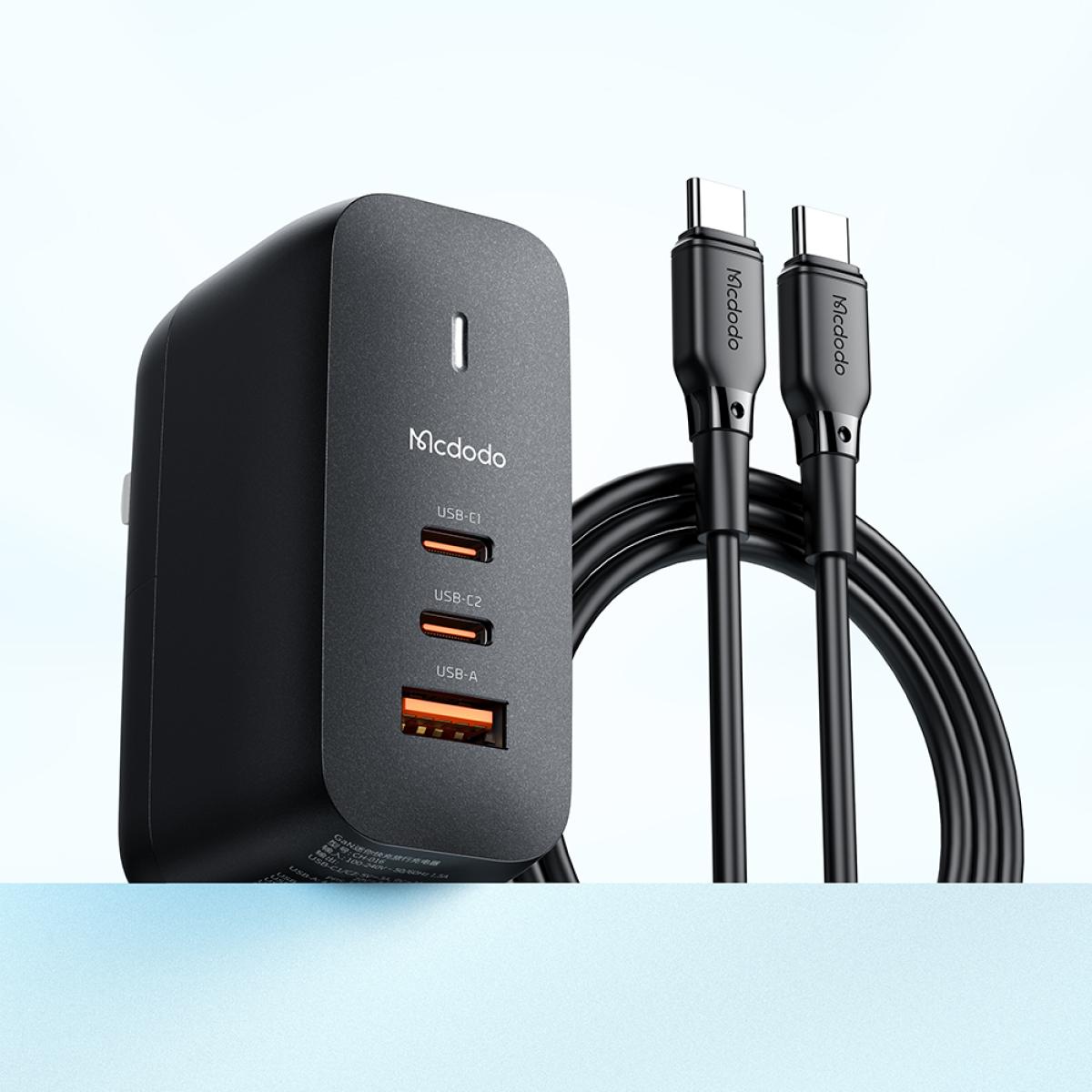 Mcdodo GaN 65W 3-Port Mini Fast Charger CH-8442 - Black