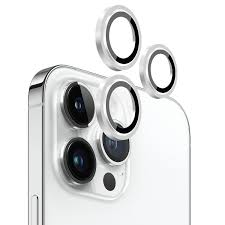 BLUEO NPB28 Original Metal Frame Lens Protector Glass (3 pcs/package) - Silver for iPhone 16 Pro/16 Pro Max