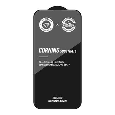 واقي الشاشة Corning PBK1-15 6.7 Gorilla HD Glass Anti-Static من BLUEO- أسود لهاتف آيفون 15 بلس (6.7 بوصة)