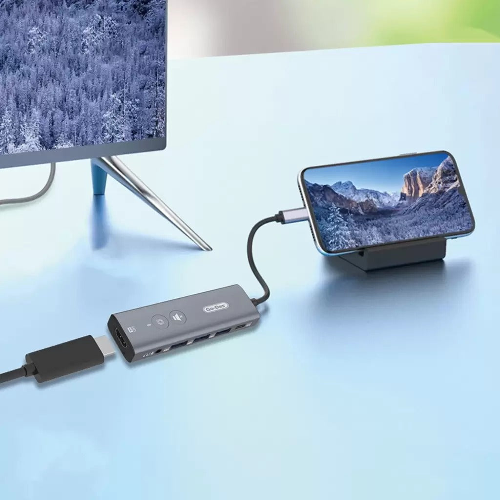 4K Ultra HD 6-in-1 USB-C HDMI Docking Station with Instant Screen GD-6903