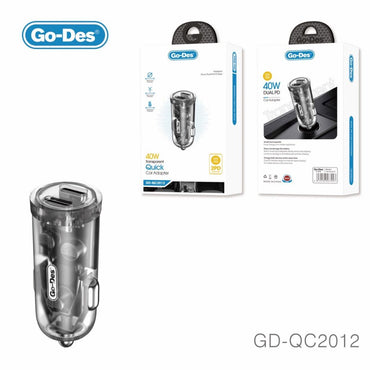 Dual Type-C PD Car Charger 40W GD-QC2012