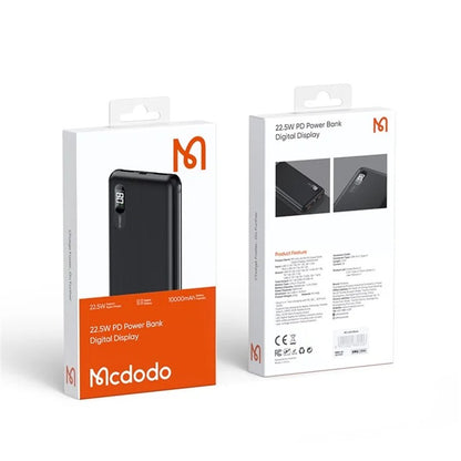 Mcdodo Power Bank 22.5W PD Digital Display 10,000mAh - Black MC-6041