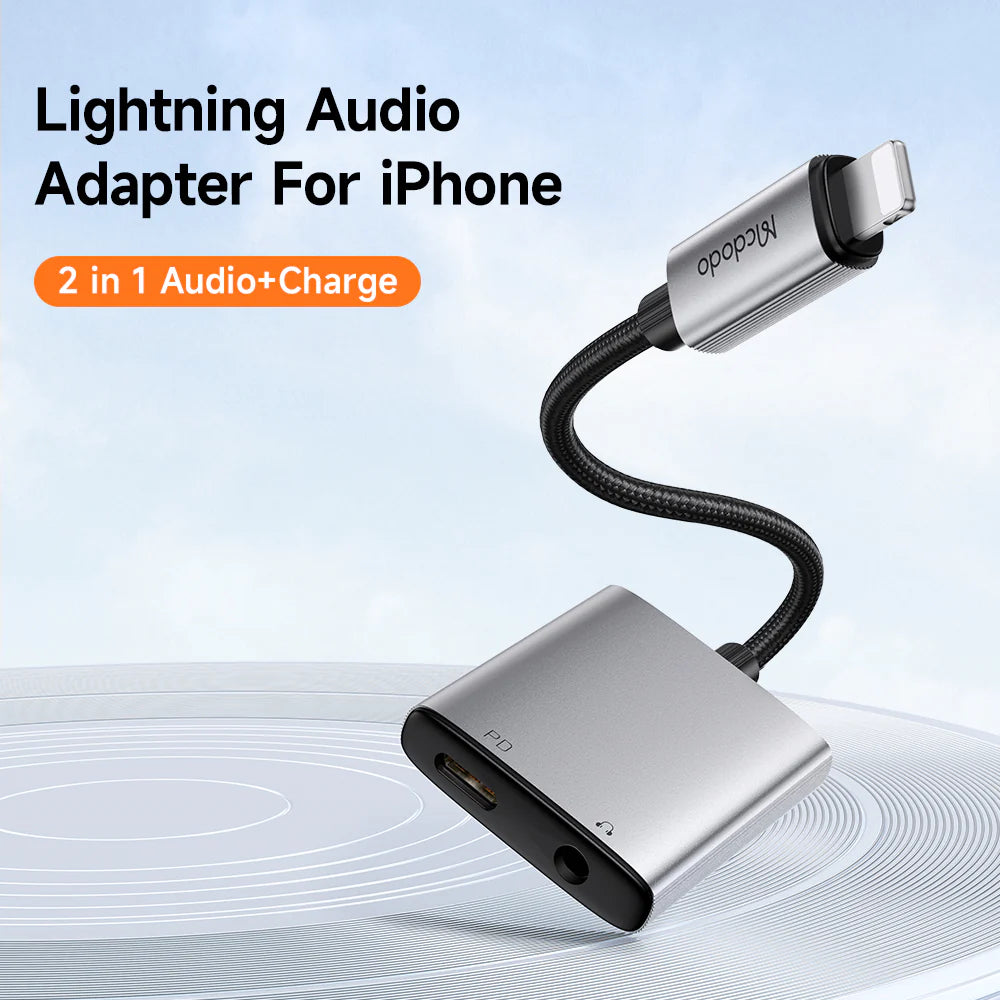 محول 2 في 1 من Mcdodo Lightning إلى 3.5 مم ومحول Lightning Audio CA-5540