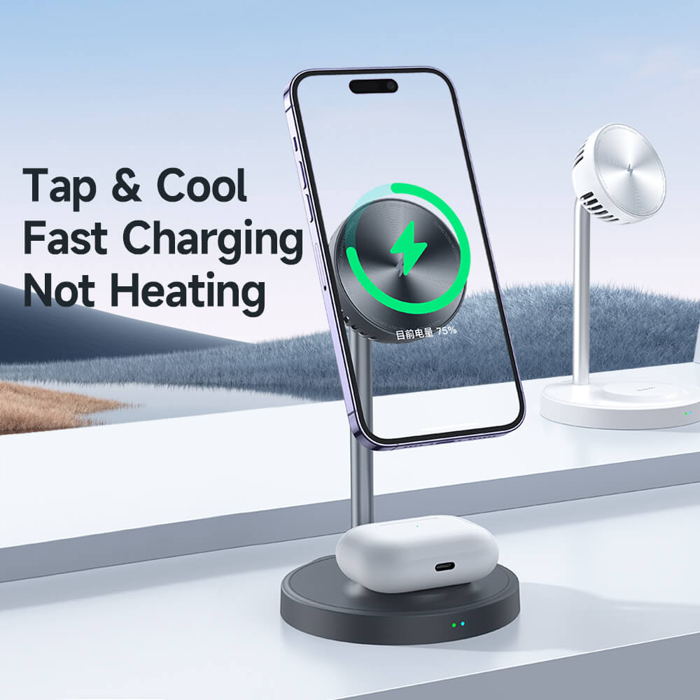 Mcdodo Desktop Semiconductor Heat Dissipation Magnetic Wireless Charger CH-2151 - Grey