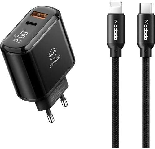 شاحن Mcdodo 20 واط PD+QC EU مع كابل USB-C إلى Lightning LCH-7171