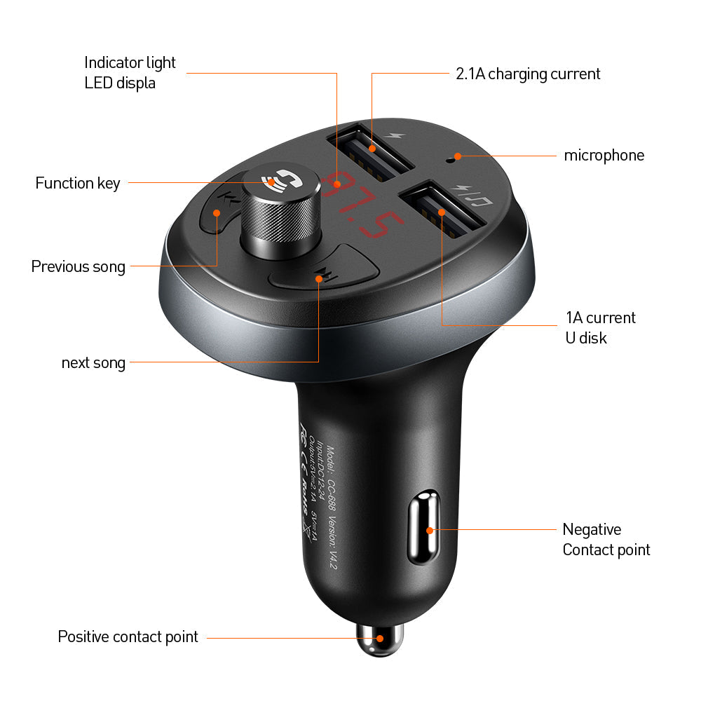 شاحن سيارة Mcdodo Bluetooth FM Transmitter CC-6880