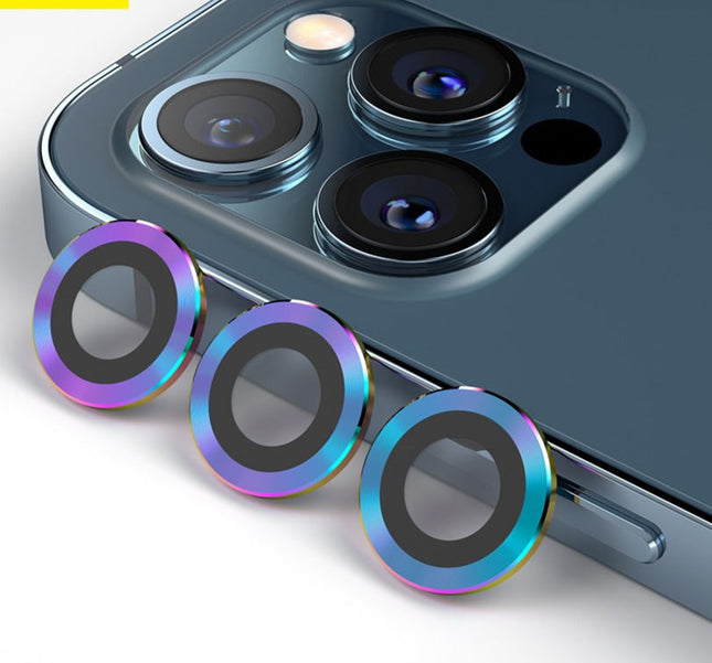 BLUEO NPB27 Original Metal Frame Lens Protector Glass (3 pcs/package) for iPhone 13 Pro / 13 Pro Max - Colorful