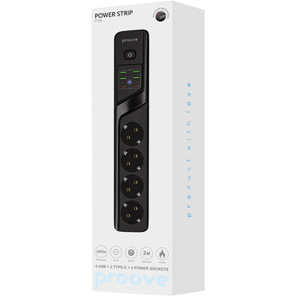 وصلة كهرباء Power Strip Proove P-04 (4 Outlets + 4 USB + 2 Type-C) بطول 2 متر