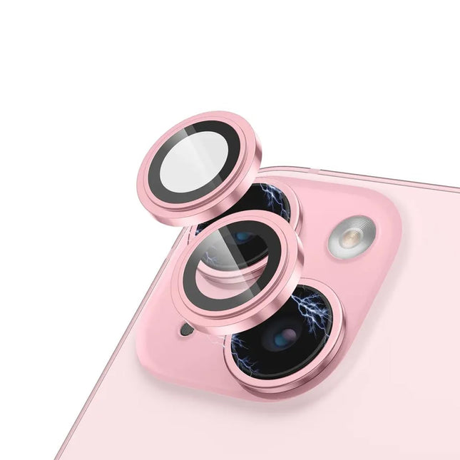 BLUEO NPB27 Original Metal Frame Lens Protector Glass (2 pcs/package) for iPhone 15 (6.1″/6.7″) - Pink