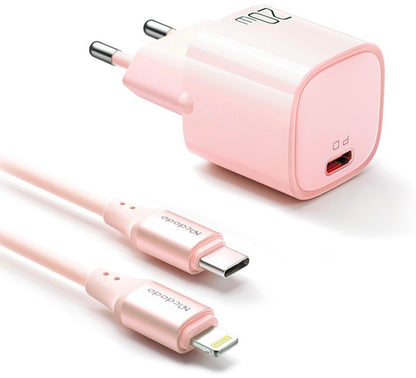 Mcdodo Nano 20W PD Charger with USB-C to Lightning Cable - Pink CH-4043