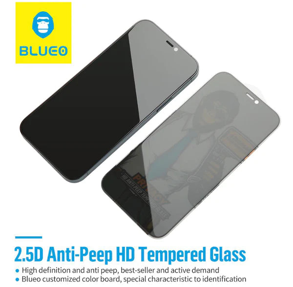 واقي شاشة BLUEO NPG1-13/14 6.7 Privacy + Matte Full Cover Anti-Peep Glass لجهازي iPhone 13 Pro Max وiPhone 14 Plus (6.7 بوصة)