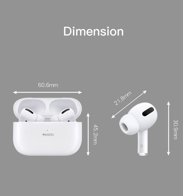 سماعات أذن AirPods TWS06 (AROHA) من Yesido مع شحن لاسلكي