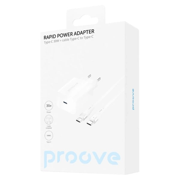 شاحن حائط Proove Rapid 30واط Type-C + كابل Type-C 60واط