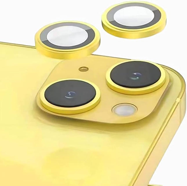 BLUEO NPB27 Original Metal Frame Lens Protector Glass (2 pcs/package) for iPhone 14 (6.1″/6.7″) - Yellow