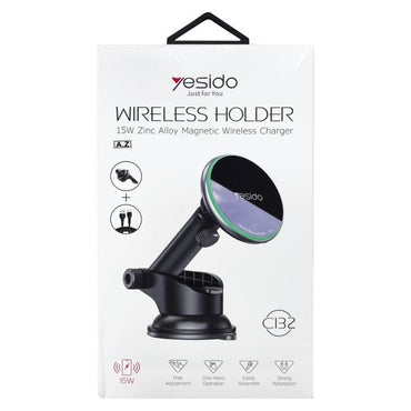 Yesido C132 15W Magnetic Wireless Charging Car Holder