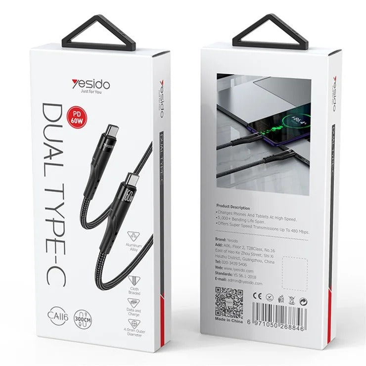 Yesido CA116 3M 60W PD Data Cable