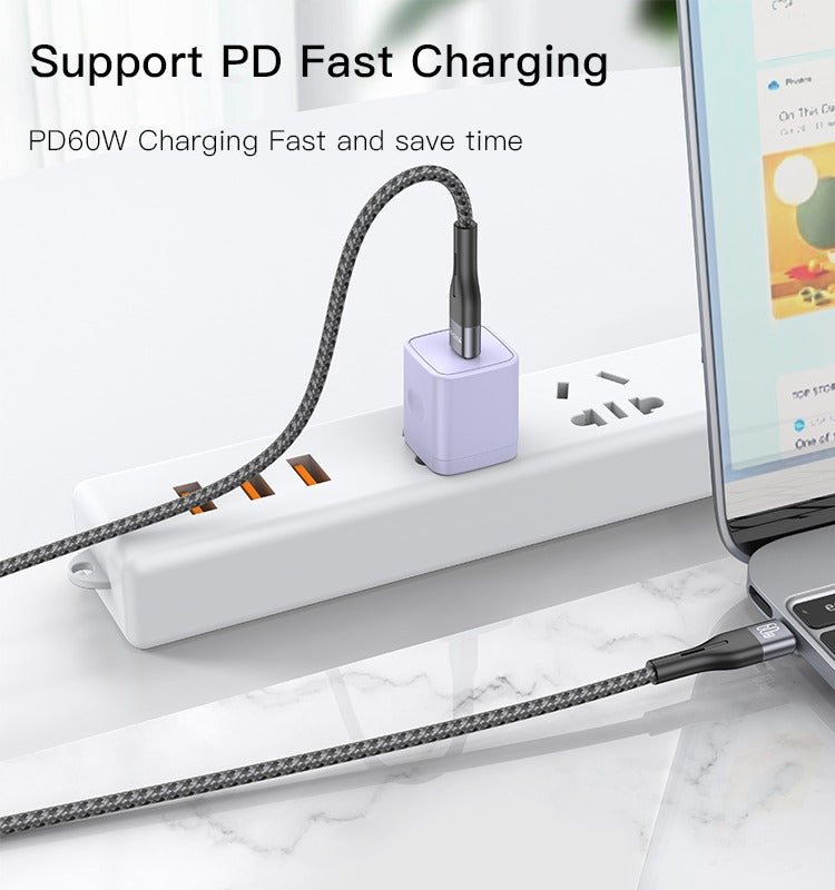 Yesido CA156 60W USB-C to USB-C Cotton Data Cable