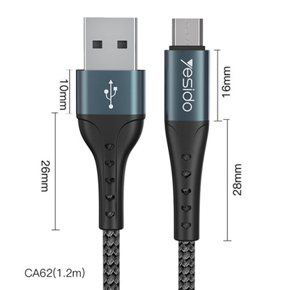 Yesido CA62 1.2M 2.4A USB Data Cable for Micro USB