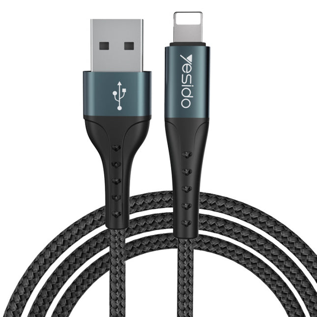 كابل بيانات شحن سريع USB CA63 بطول 2 متر وقوة 2.4 أمبير من Yesido لـ Lightning (iPhone)