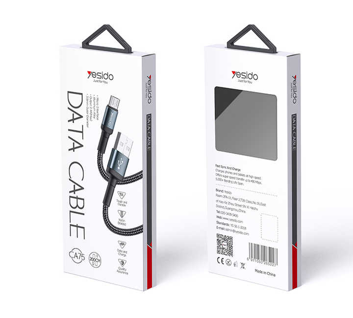 Yesido CA75-V8 2.4A Data Cable for Micro USB (V8) 2M