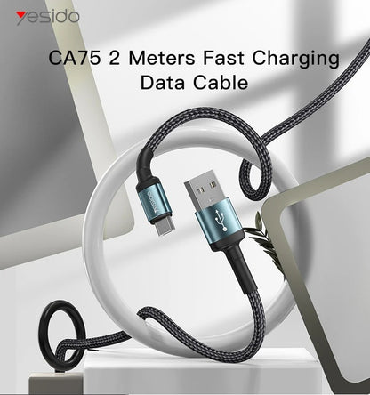 Yesido CA75-V8 2.4A Data Cable for Micro USB (V8) 2M