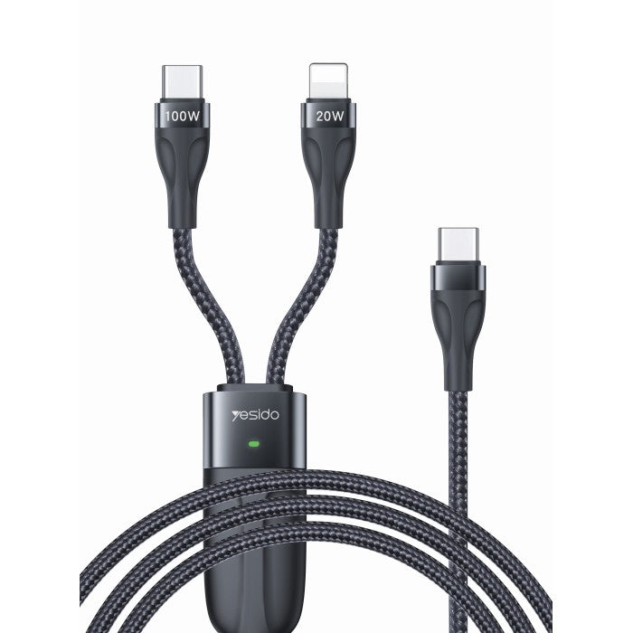 Yesido CA87 2-in-1 Lightning and USB-C Data Cable