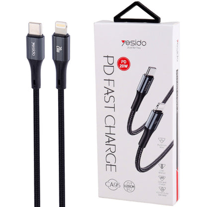 Yesido CA95 3A 27W Type-C to Lightning Data Cable 1.2M