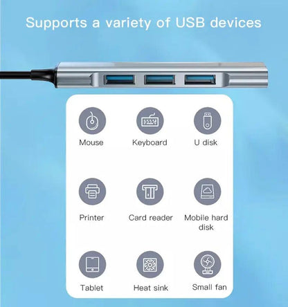 Yesido HB18 4-in-1 Hub Adapter