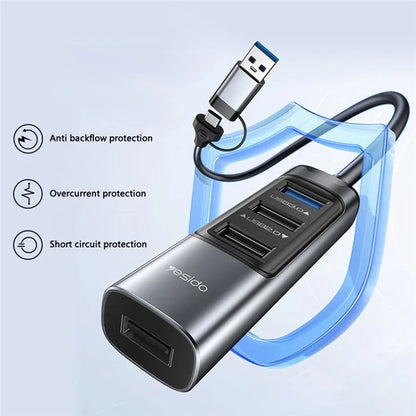 محول موزع USB 5 في 2 من Yesido HB20