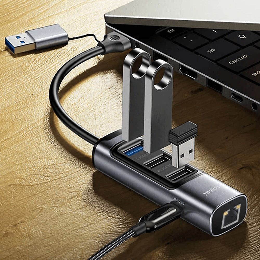 Yesido HB21 5-in-2 USB Hub Adapter