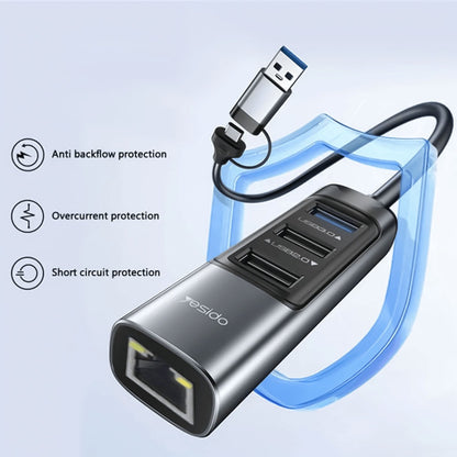 Yesido HB21 5-in-2 USB Hub Adapter