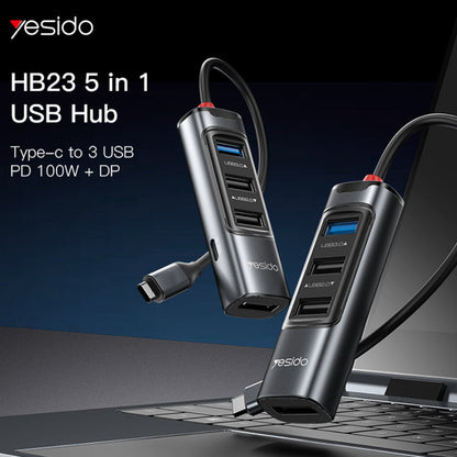 Yesido HB22 5-in-1 Type-C Hub Adapter