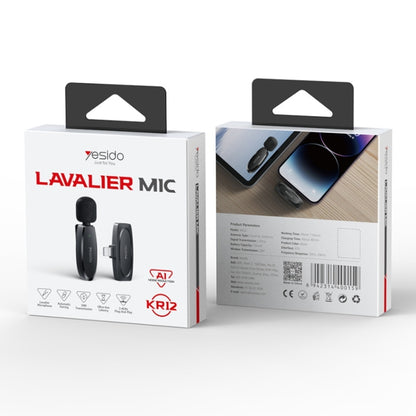 Yesido KR12 Low-Latency Wireless Lavalier Microphone with Lightning Receiver